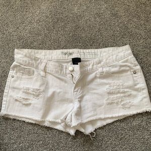 White jean shorts